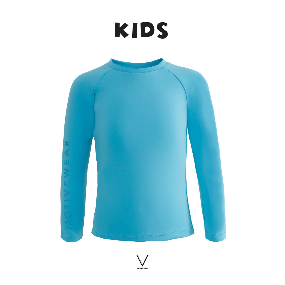 KIDS COLLECTION OCEAN BLUE RASH GUARD TOP UV UPF 50+