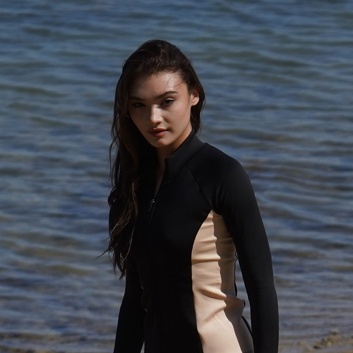 SS2024 BLACK WITH NUDE SIDE UV JACKET UV UPF 50+