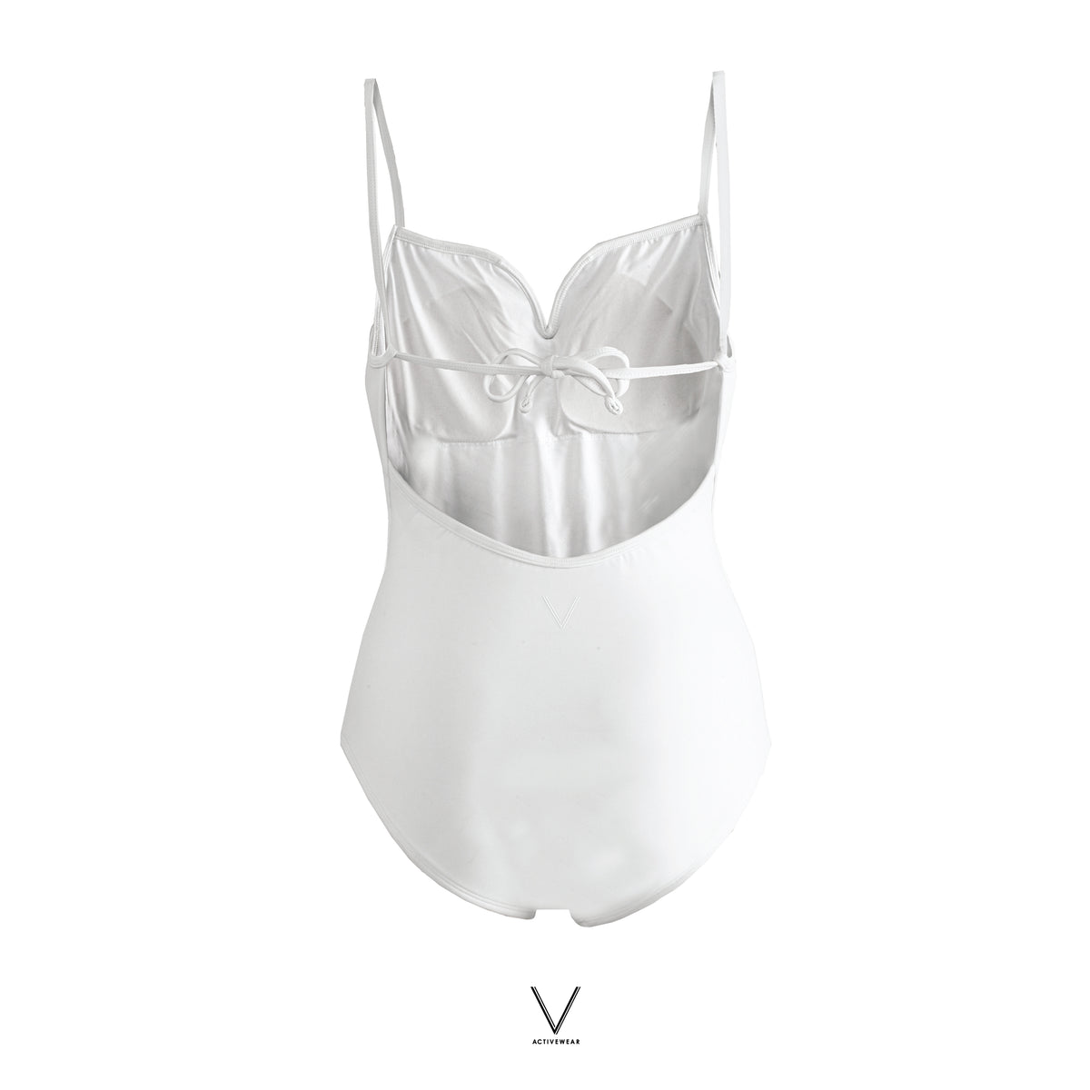 SS2026 WHITE SINGLET TIE BACK SWIMMING SUIT
