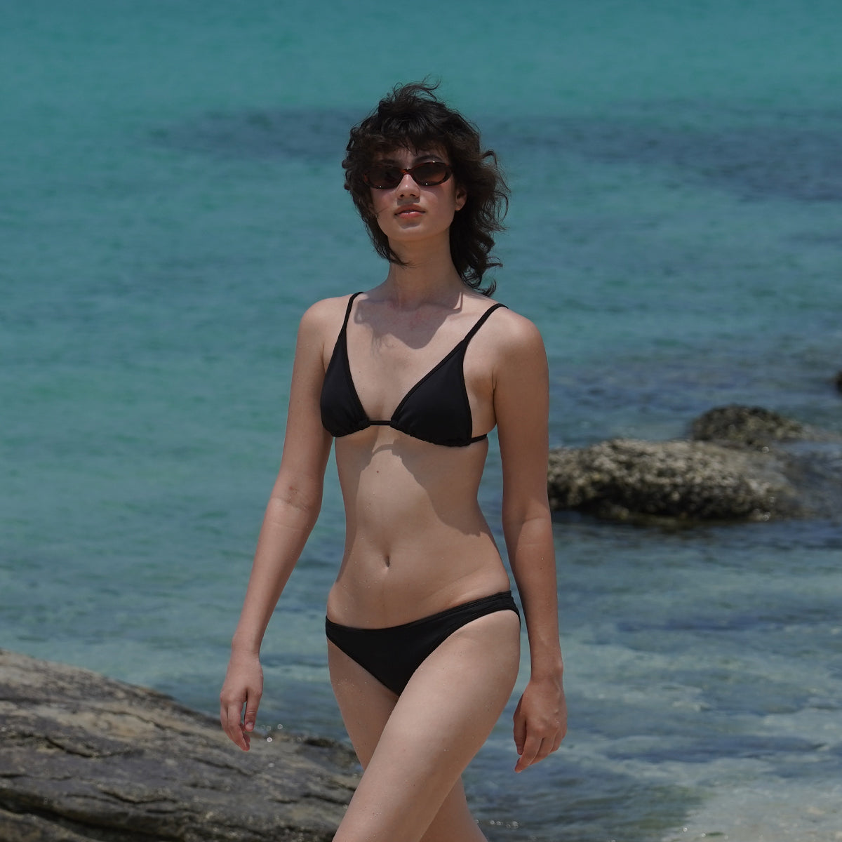 SS2024 BLACK BIKINI BRA UV UPF 50+