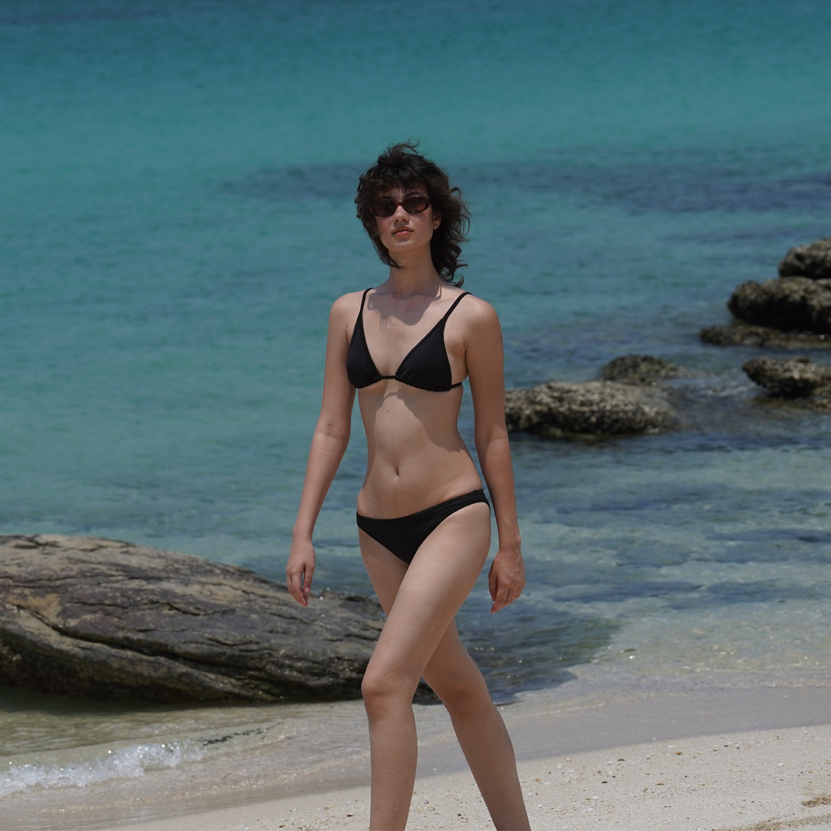 SS2024 BLACK BIKINI BRA UV UPF 50+
