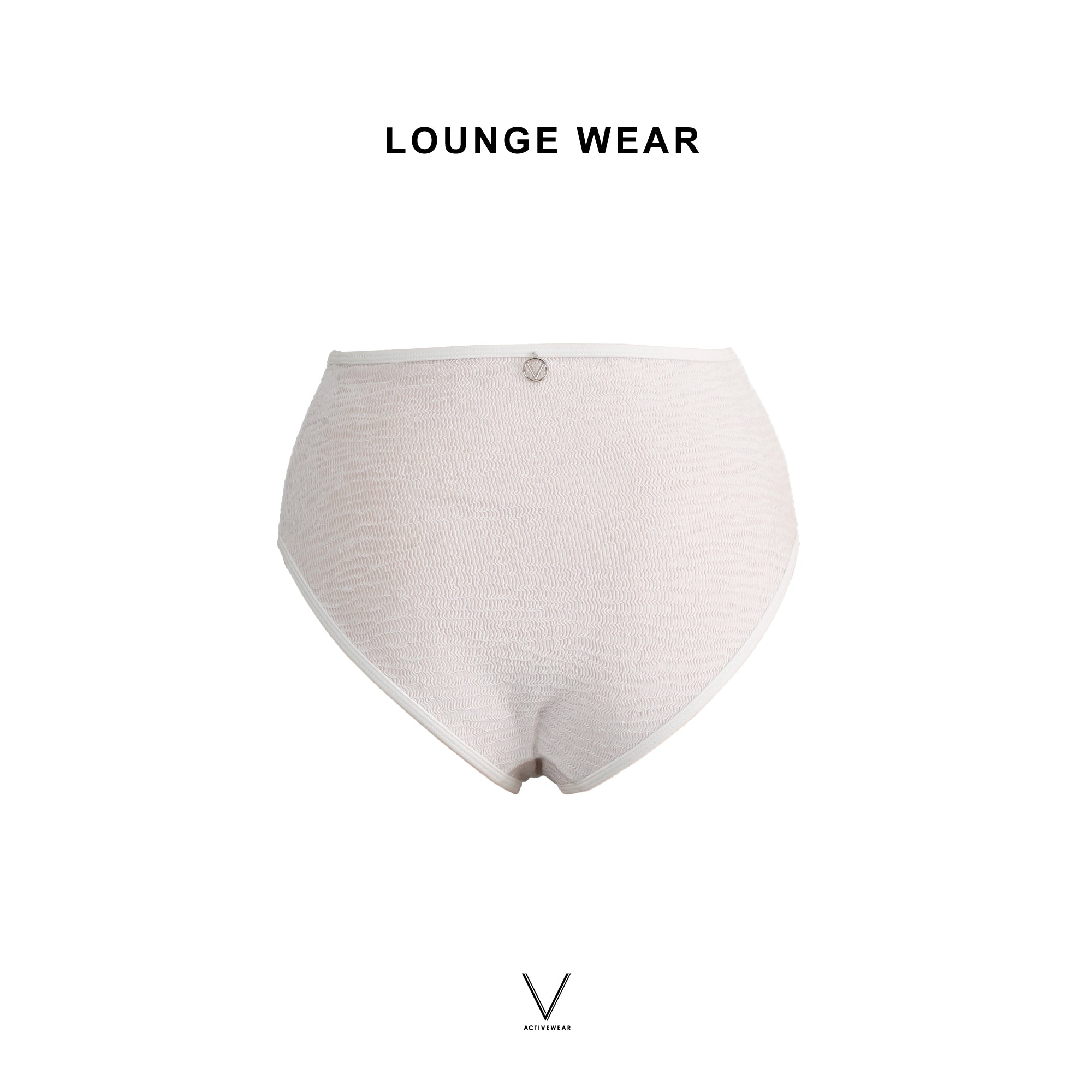 LOUNGE WEAR WHITE SMOCK HIGH WAIST SWIMMING BRIEF