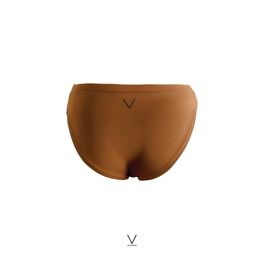 SS2025 WOODEN BROWN UV SWIMMING BRIEF UV UPF 50+