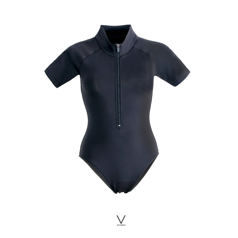 SS2025 SHORT SLEEVES UV BODYSUIT BLACK UV UPF 50+