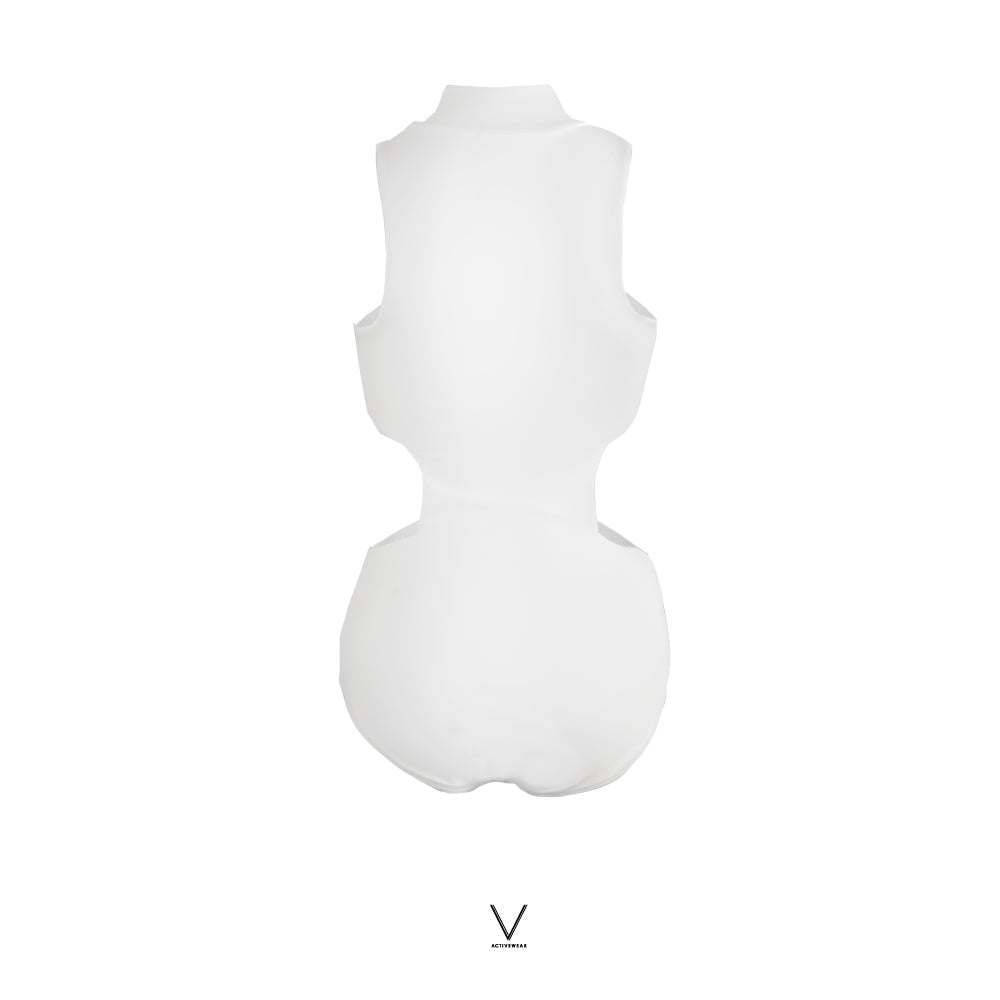 SS2025 WHITE CUT OUT UV SWIMMING SUIT UV UPF 50+