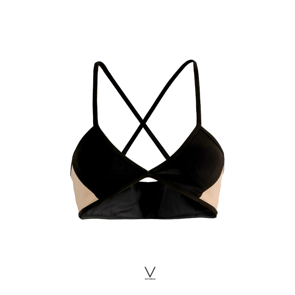 SS2025 BLACK NUDE SINGLET BRA UV UPF 50+