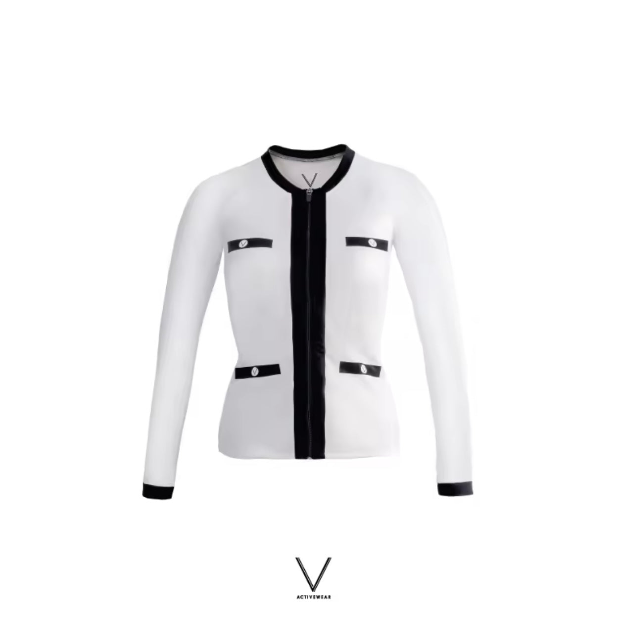 UV JACKET WHITE TRIM BLACK UV UPF 50+