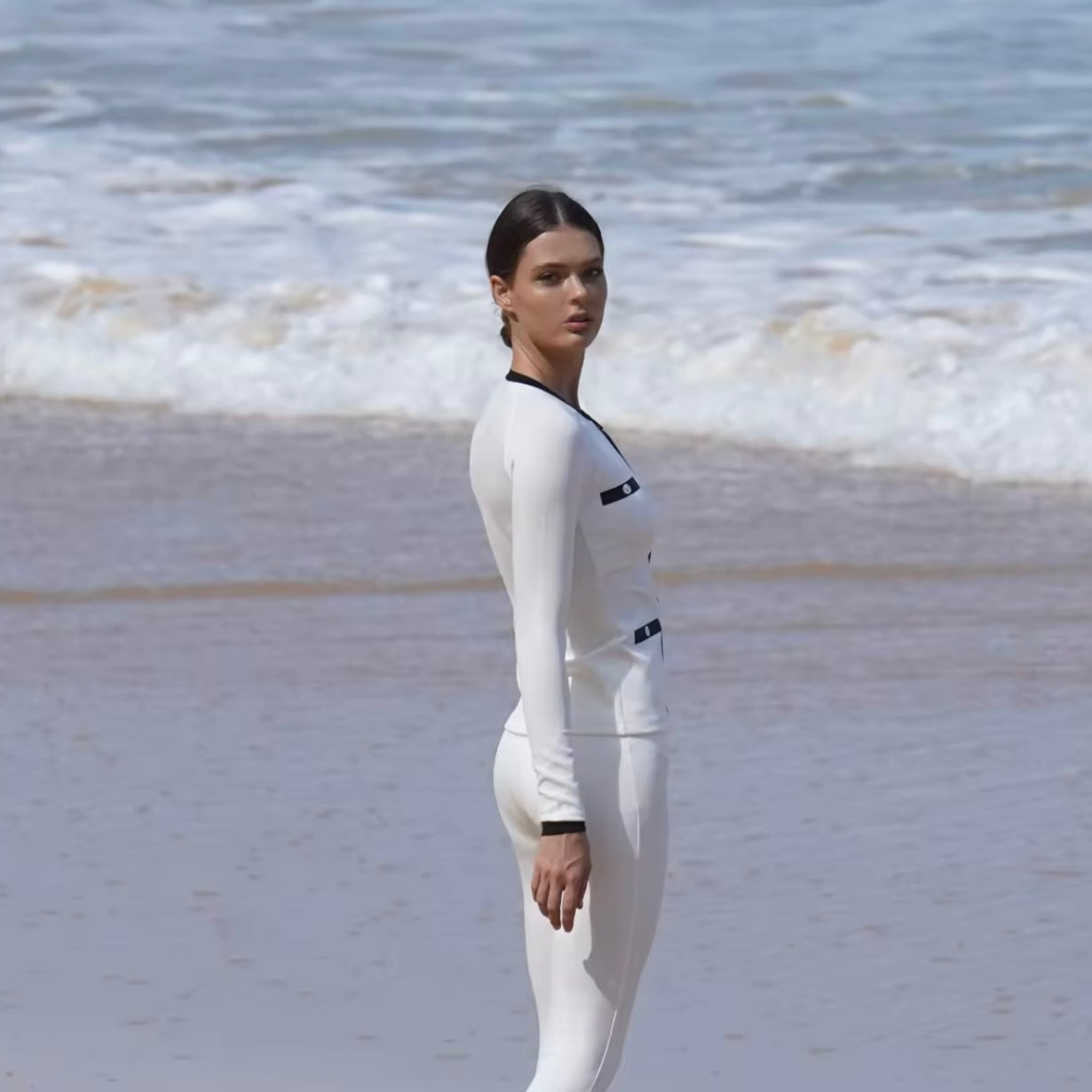 UV JACKET WHITE TRIM BLACK UV UPF 50+