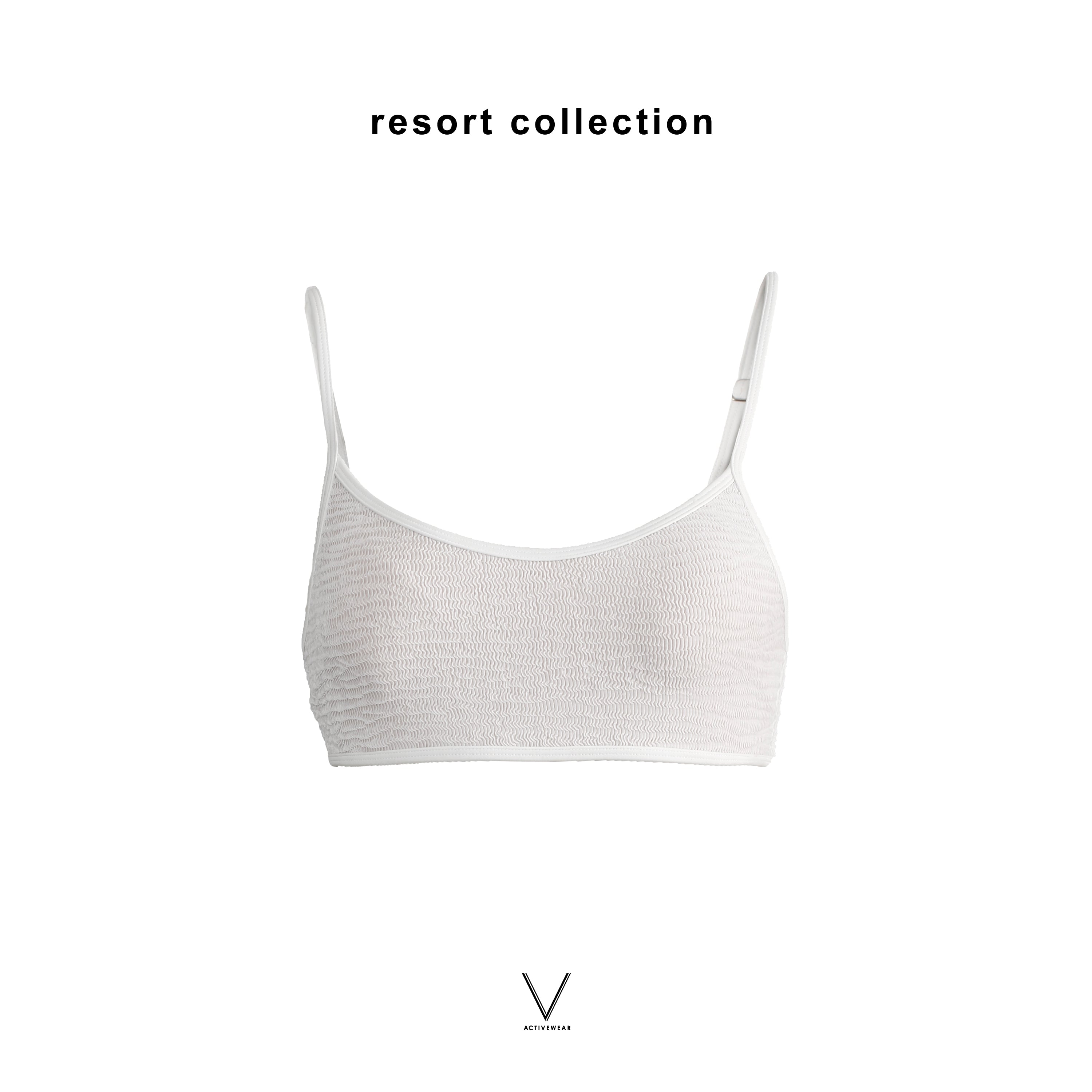LOUNGE WEAR WHITE SMOCK SINGLET SWIMMING BRA