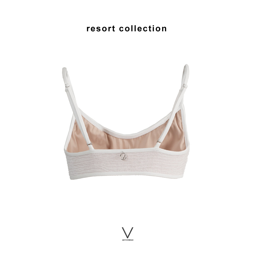 LOUNGE WEAR WHITE SMOCK SINGLET SWIMMING BRA