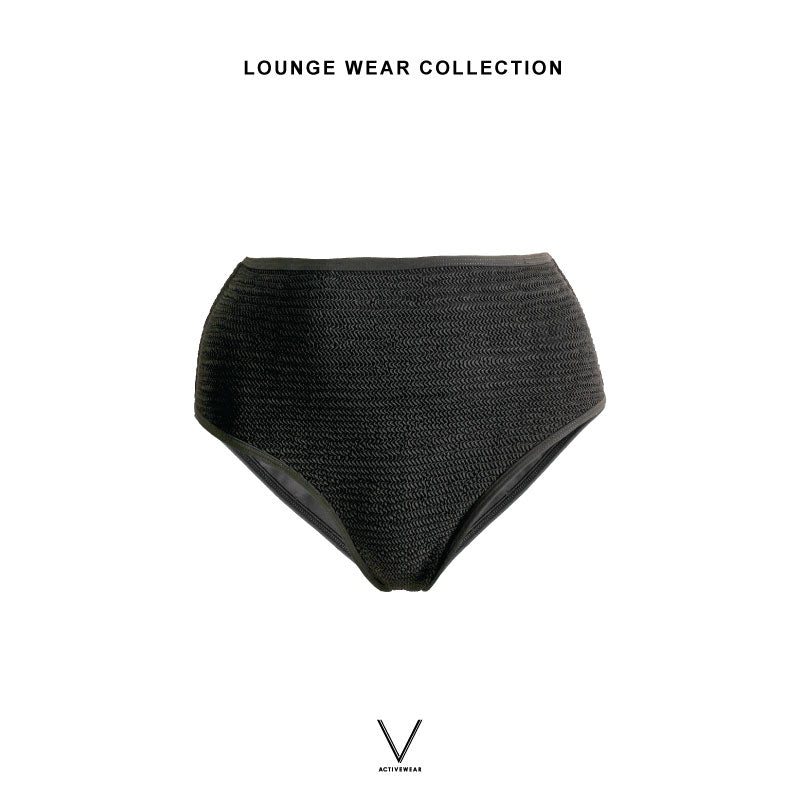 LOUNGE WEAR BLACK SMOCK HIGH WAIST BRIEF