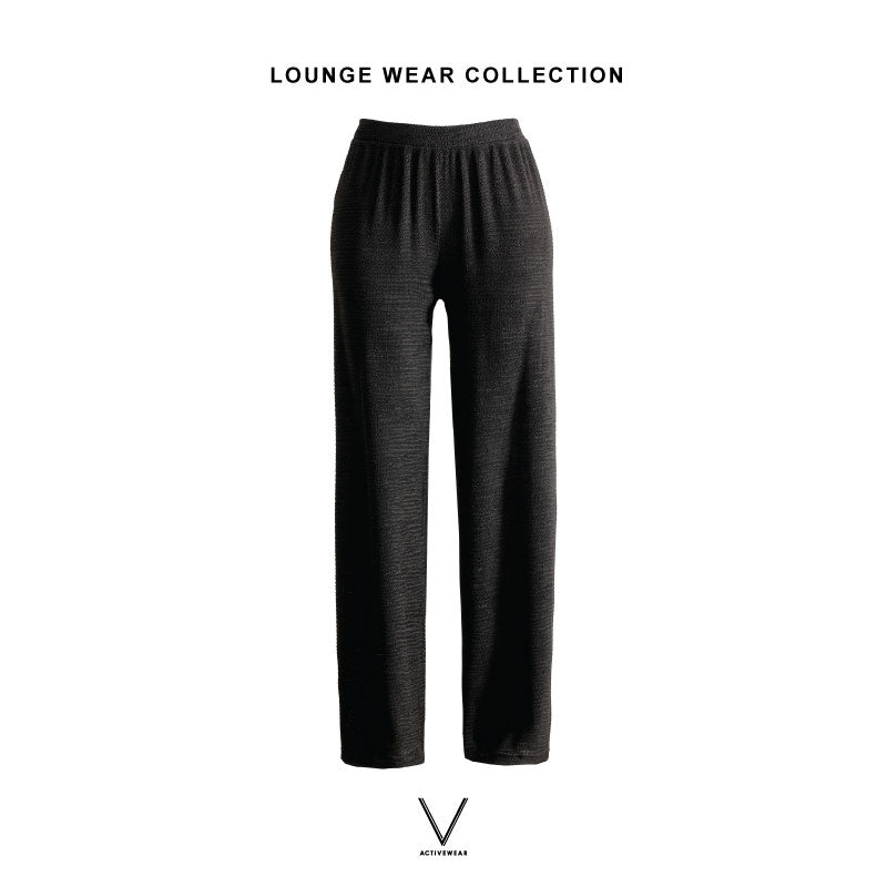 LOUNGE WEAR BLACK SMOCK LOUNGE PANT