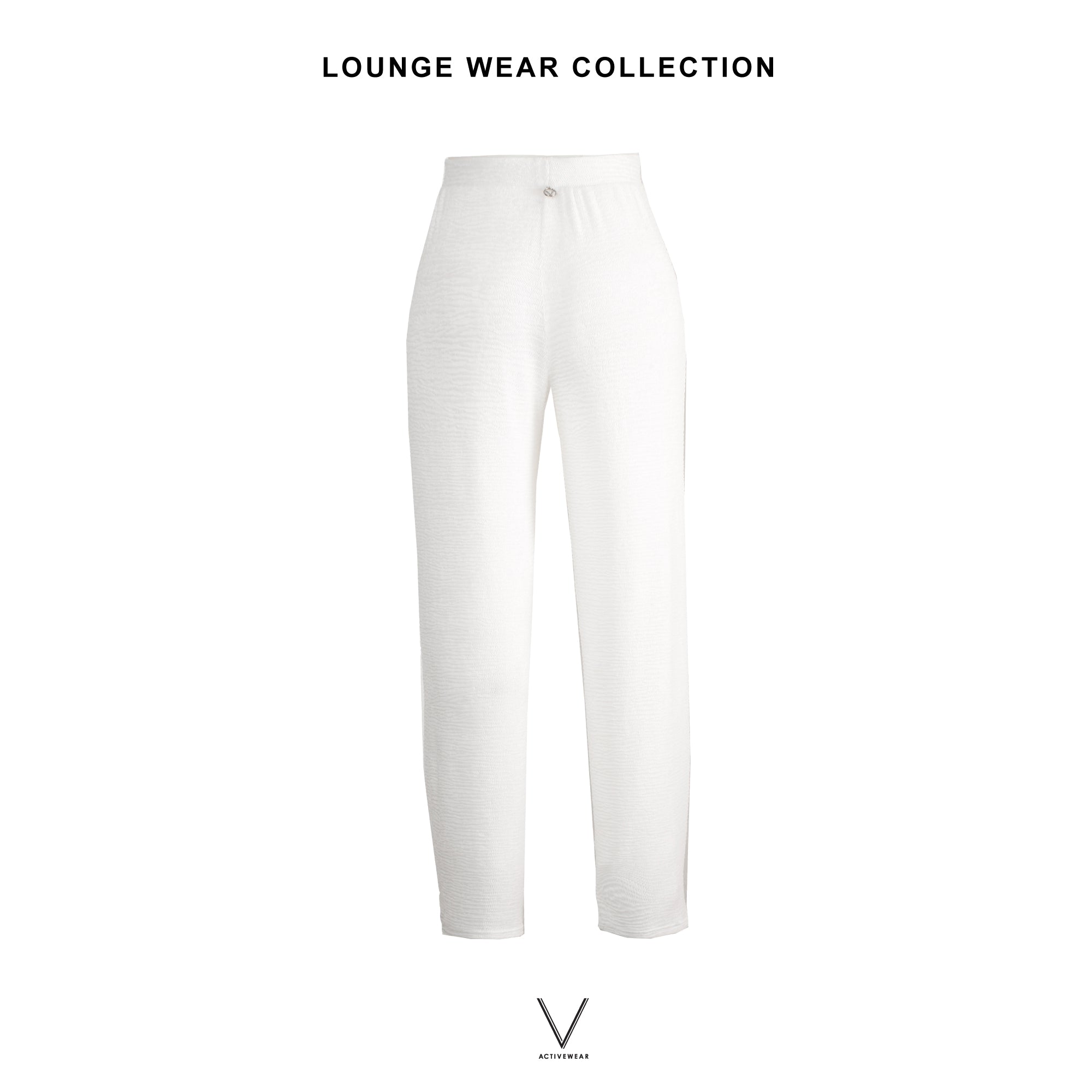 LOUNGE WEAR COLLECTION WHITE SMOCK LOUNGE PANT