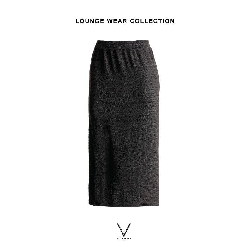 LOUNGE WEAR BLACK SMOCK LOUNGE SKIRT