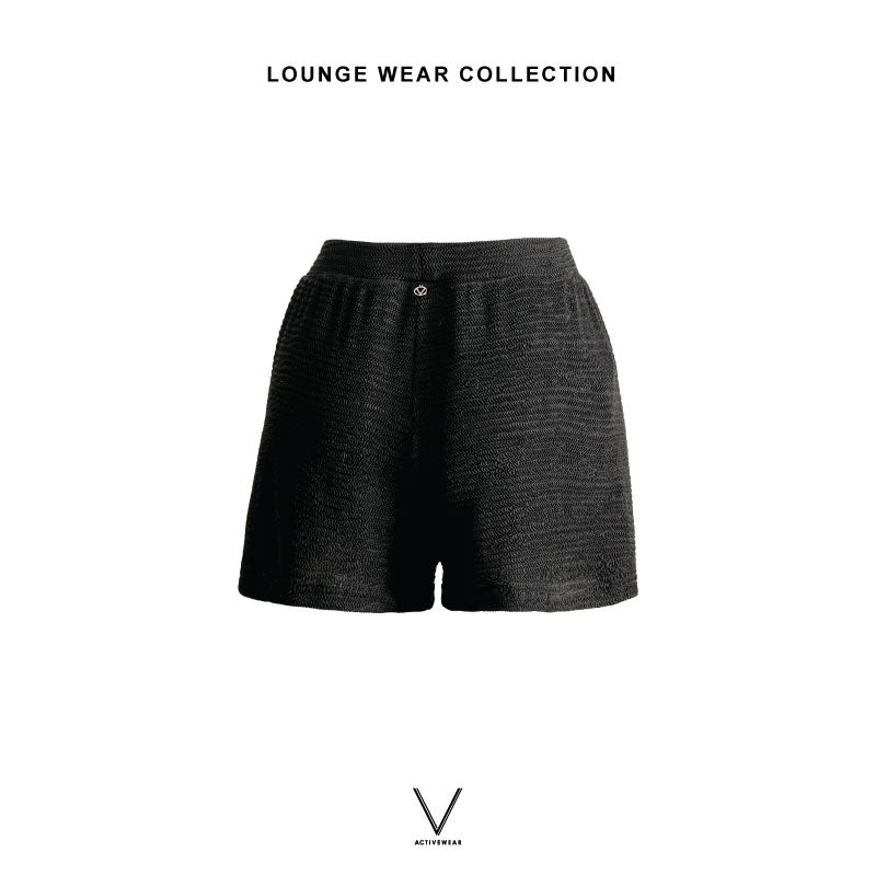 LOUNGE WEAR BLACK SMOCK LOUNGE SHORT