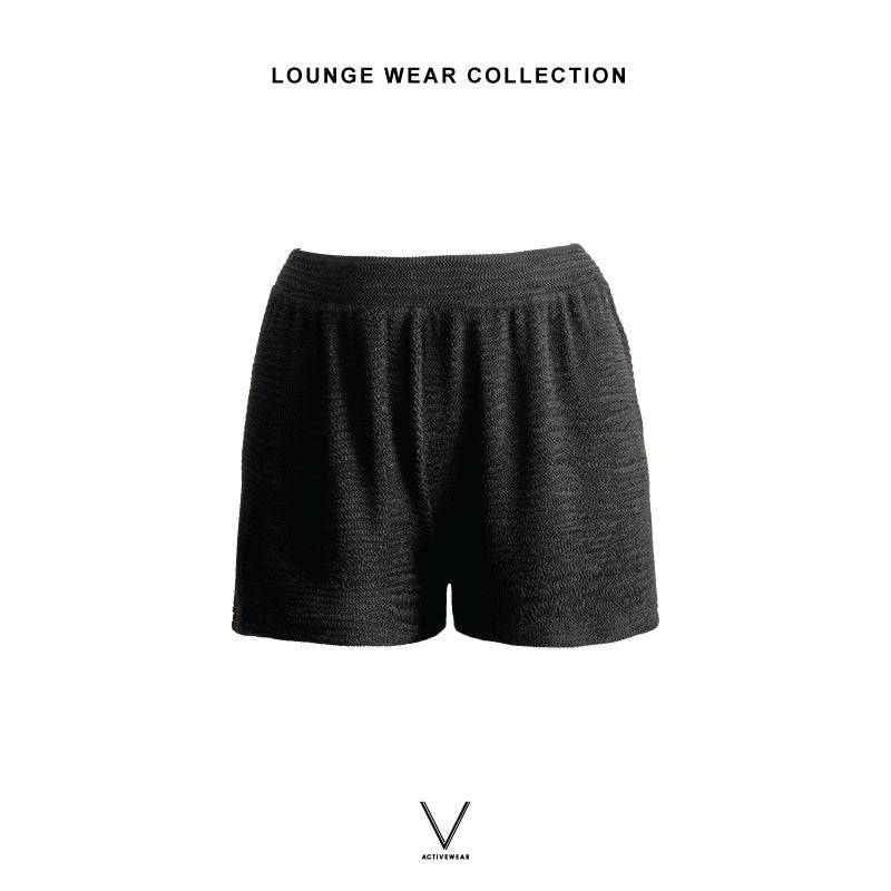 LOUNGE WEAR BLACK SMOCK LOUNGE SHORT
