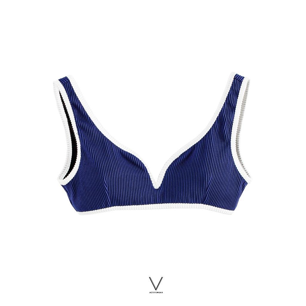 RESORT COLLECTION NAVY TRIM WHITE BRA