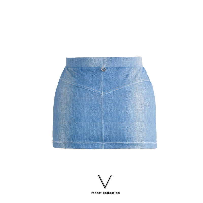 RESORT COLLECTION 2024 BLUE JEANS MINI SKIRT