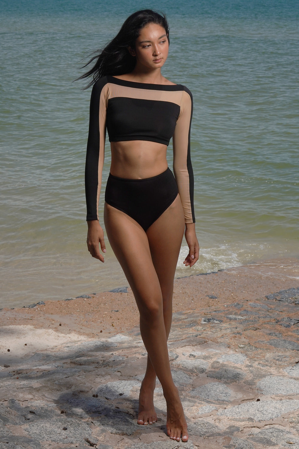 SS2026 HIGH WAIST UV SWIMMING BRIEF UV UPF 50+
