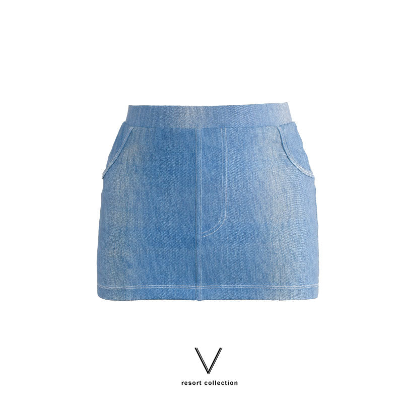 RESORT COLLECTION 2024 BLUE JEANS MINI SKIRT