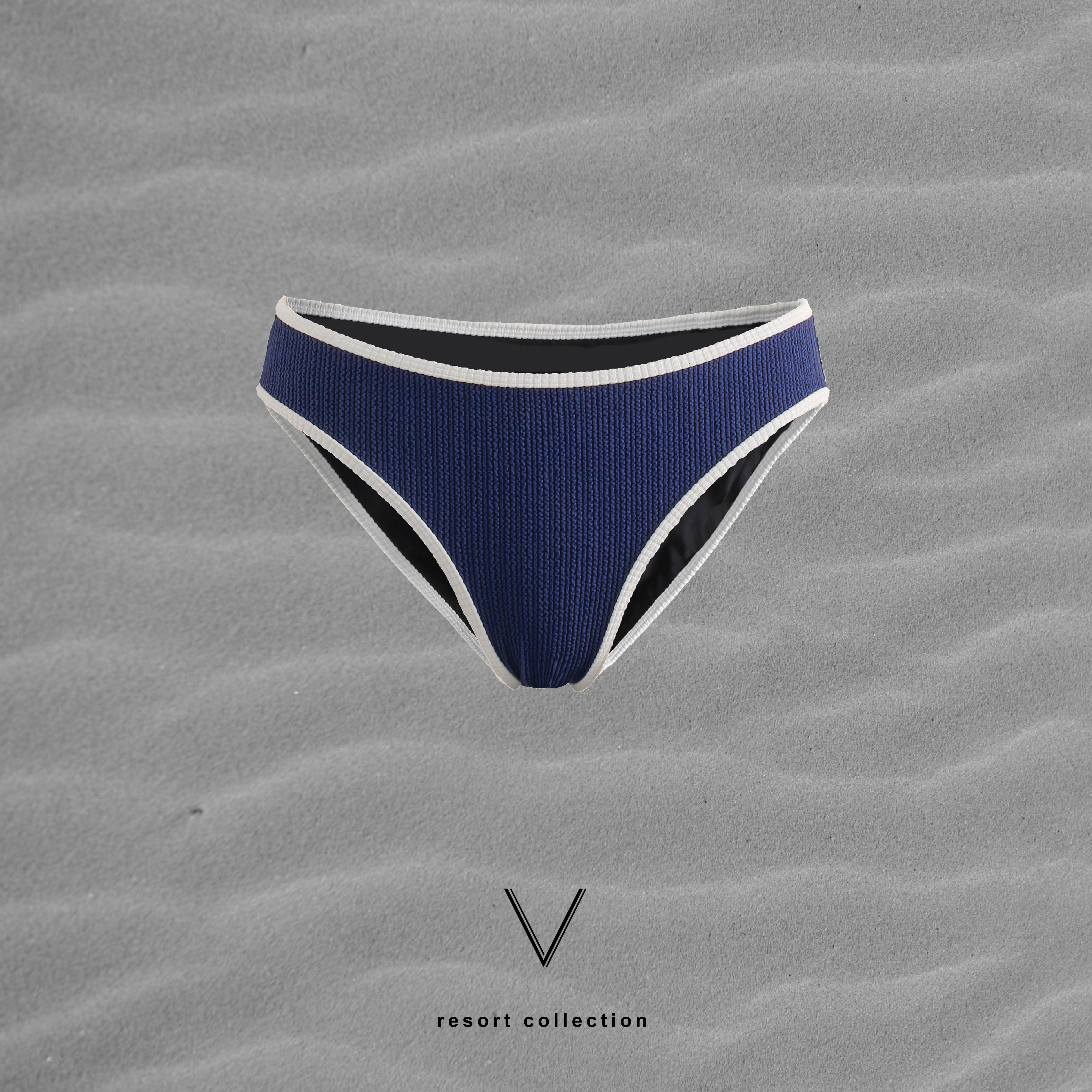 RESORT COLLECTION  NAVY TRIM WHITE BRIEF