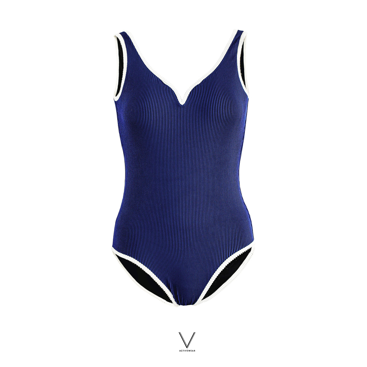 RESORT COLLECTION NAVY TRIM WHITE SWIMMING SUIT