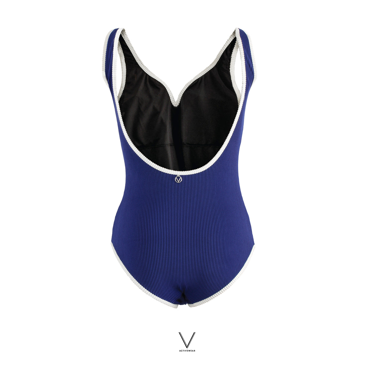 RESORT COLLECTION NAVY TRIM WHITE SWIMMING SUIT