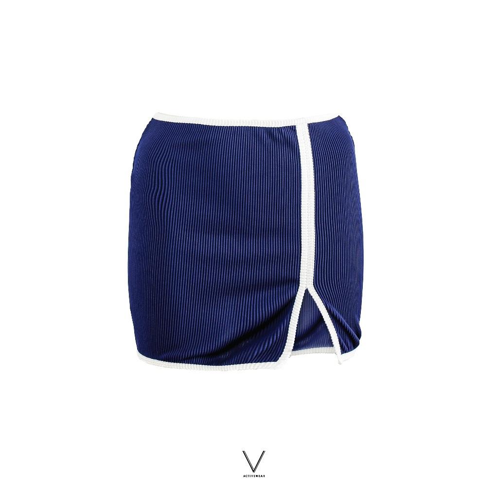 RESORT COLLECTION NAVY TRIM WHITE MINI SKIRT