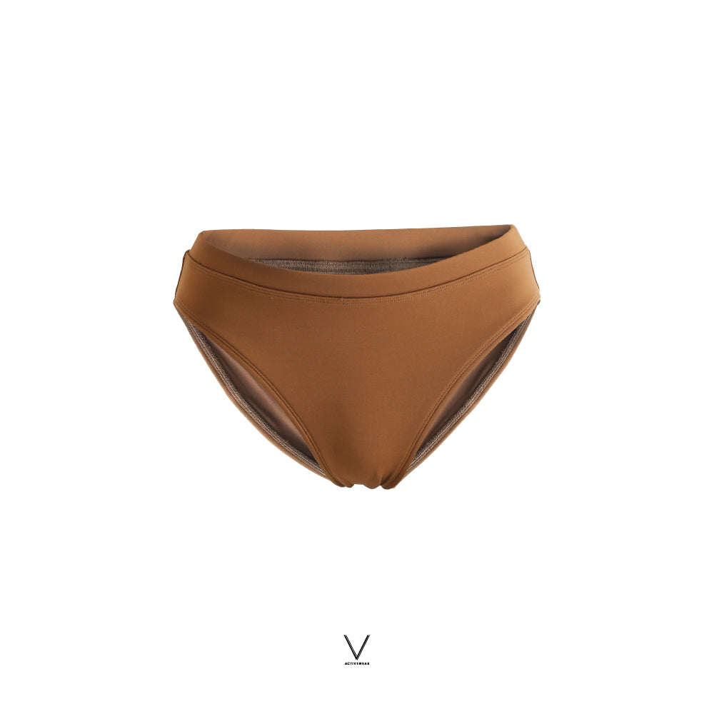 SS2025 WOODEN BROWN UV SWIMMING BRIEF UV UPF 50+