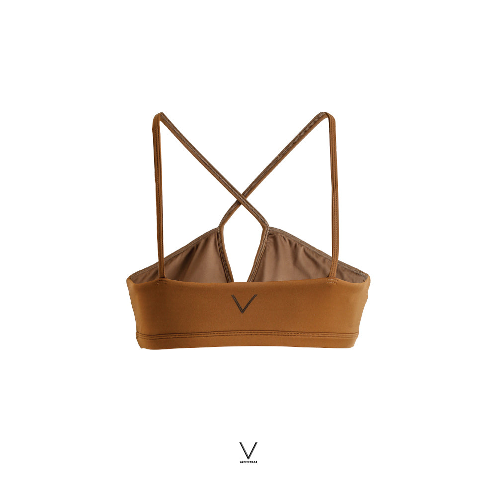 SS2025 WOODEN BROWN SINGLET BRA UV UPF 50+