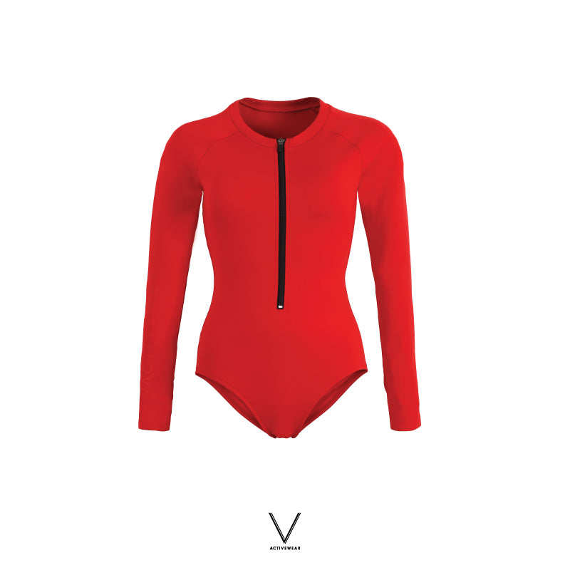 SS2024 RED UV BODYSUIT UV UPF 50+