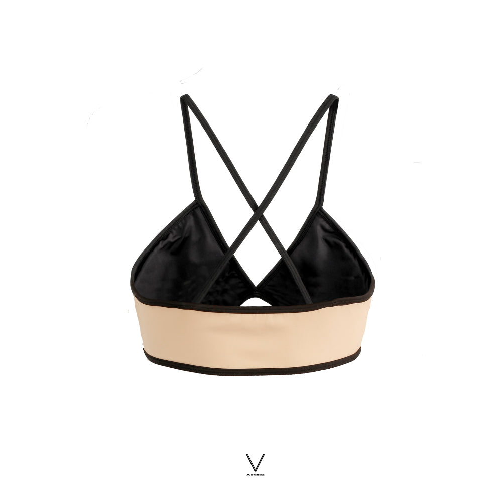 SS2025 BLACK NUDE SINGLET BRA  UV UPF 50+