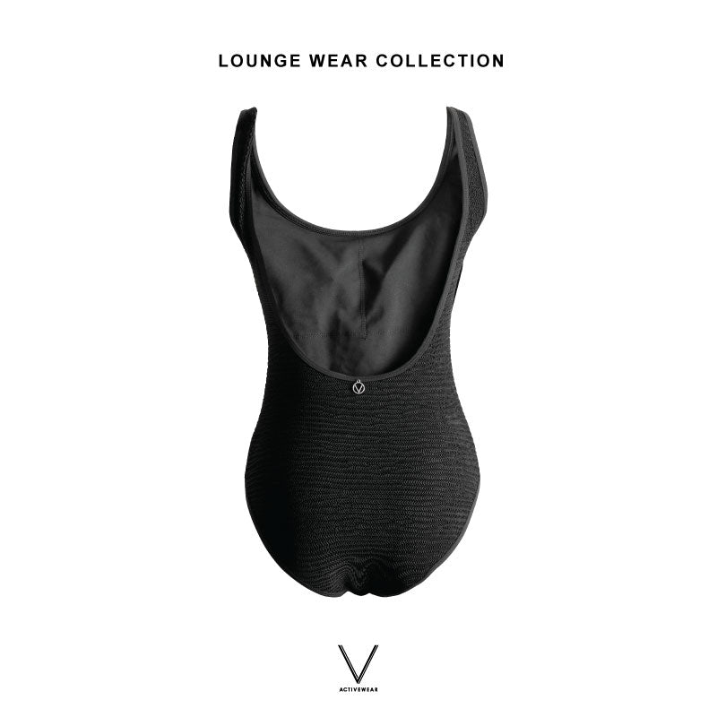 LOUNGE WEAR 2025 BLACK SMOCK SWIMMING SUIT