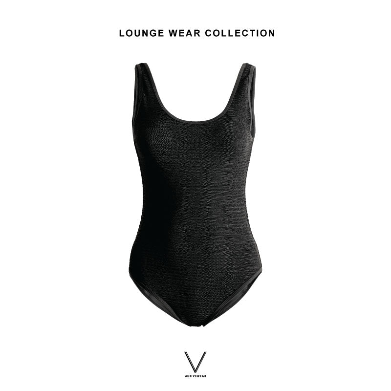 LOUNGE WEAR 2025 BLACK SMOCK SWIMMING SUIT