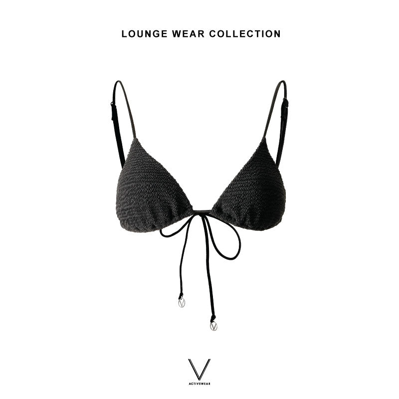 LOUNGE WEAR 2025 BLACK SMOCK BIKINI BRA