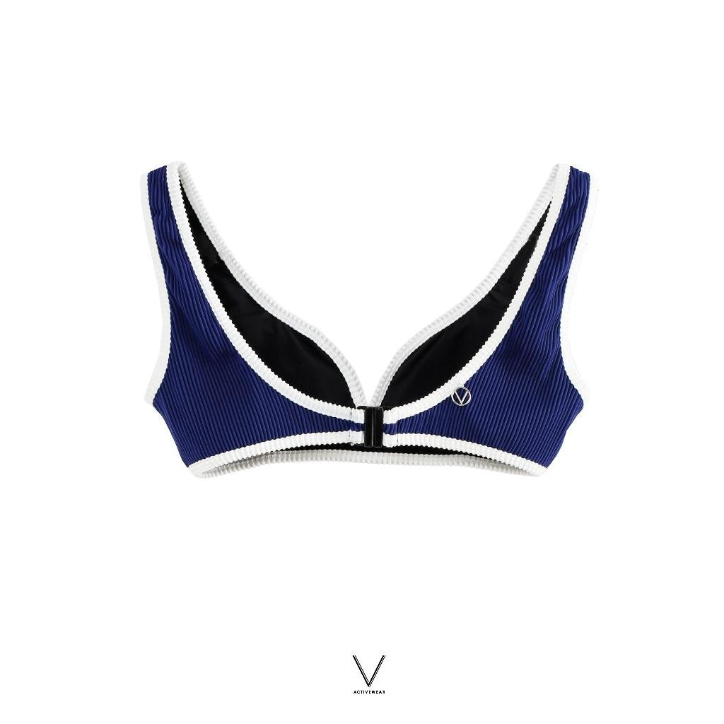 RESORT COLLECTION  NAVY TRIM WHITE BRA