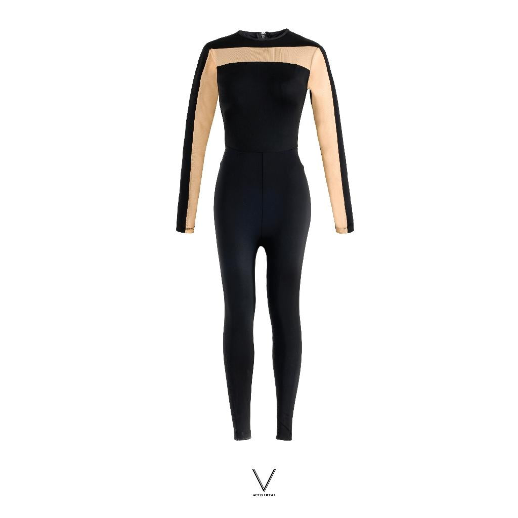 SS2026 BLACK NUDE UV JUMPSUIT UV UPF 50+