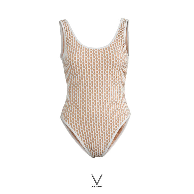 RESORT COLLECTION 2025 WHITE NET SWIMMING SUIT