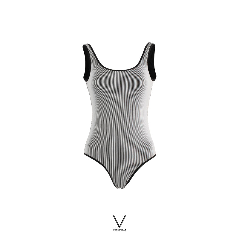 RESORT COLLECTION 2024 B&W RIB SWIMMINSUIT